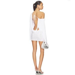 Jaded London Backless White Mini Dress with Stud Details